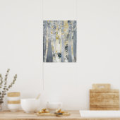 Bomen op grijze achtergrond poster (Keuken)