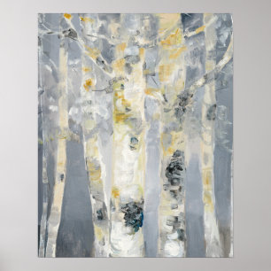 Bomen op grijze achtergrond poster