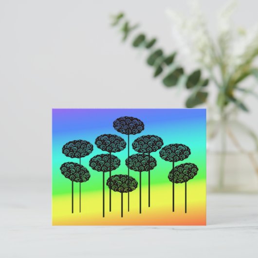 Bomen op het Briefkaart van de Rainbow Sky (Staand voorkant)