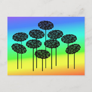 Bomen op het Briefkaart van de Rainbow Sky