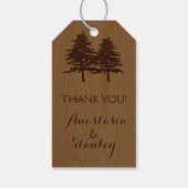 Bomen op houtbos bruiloft Hartelijk dank Cadeaulabel (Voorkant)