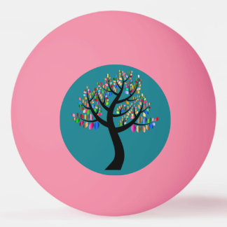 Bomen op roze pingpongballen