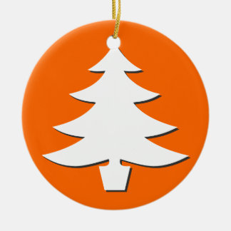 bomen - oranje keramisch ornament