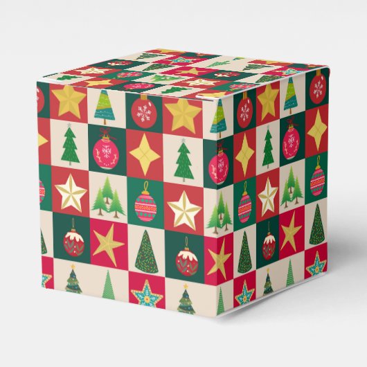 Bomen Ornamenten en Sterren Pleinen Bedankdoosjes (Voorkant Zijde)