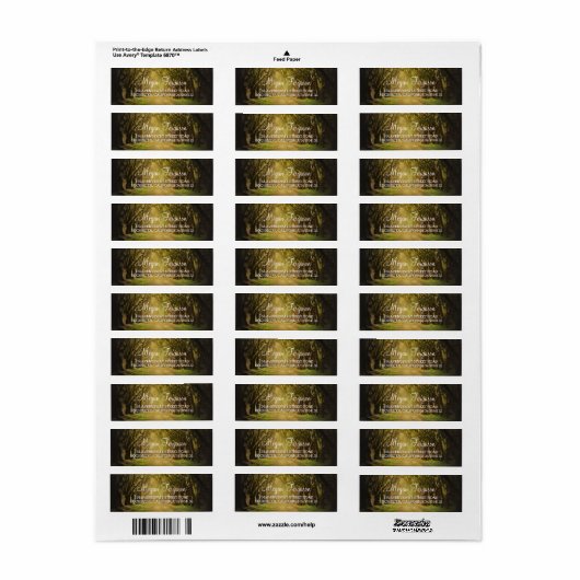 Bomen pad bruiloft etiket (Full Sheet)