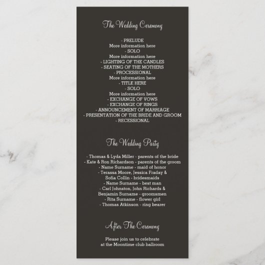 Bomen Pad String Lights Trouwprogramma's Programma (Achterkant)