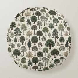 Bomen Patroon Rond Kussen
