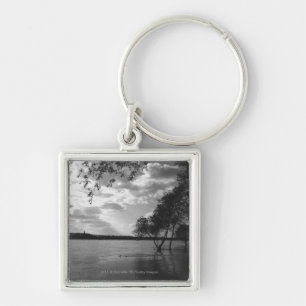 Bomen per meer B&W Sleutelhanger