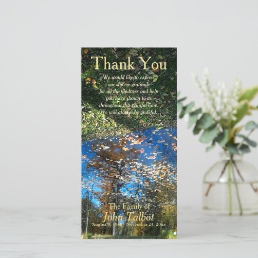 Bomen Reflectie najaar Sympathie bedankt P (Staand voorkant)