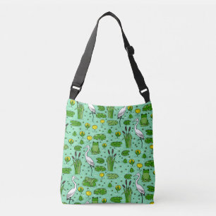 Bomen, reigers, lelies: zwerm. crossbody tas