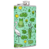 Bomen, reigers, lelies:  zwerm. heupfles (Rechts)