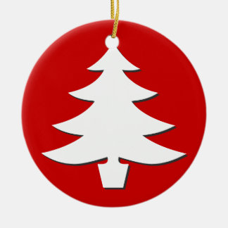 bomen - rood keramisch ornament