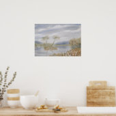 Bomen ruziën Waterverf Landschap Poster (Keuken)