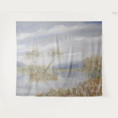 Bomen ruziën Waterverf Landschap Wandkleed (Voorkant (horizontaal))