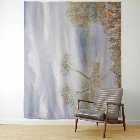 Bomen ruziën Waterverf Landschap Wandkleed (In situ)