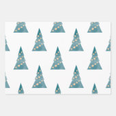 Bomen & Sneeuw Wrapping Papier Flat Sheet Set van Inpakpapier Vel (Voorkant)