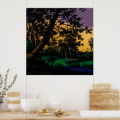 Bomen van Pond op Sunset Poster (Keuken)