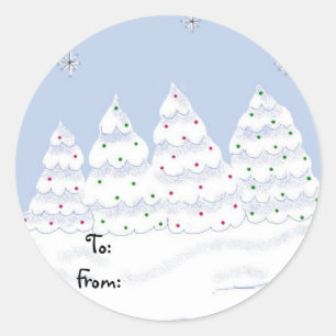 Bomen van Wit Ronde Sticker
