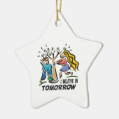 Bomen voor morgen keramisch ornament (Links)