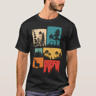 Bomen Wilde dieren Natuur Buiten Vintage Bos T-shirt