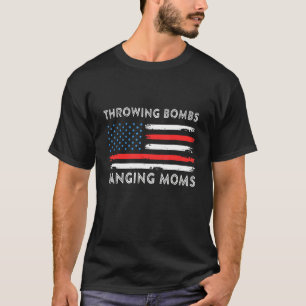 Bommen gooiend, moeders neukend voetbal vlag vinta t-shirt