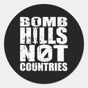Bommenheuvels Niet landen Longboarden vrede Ronde Sticker
