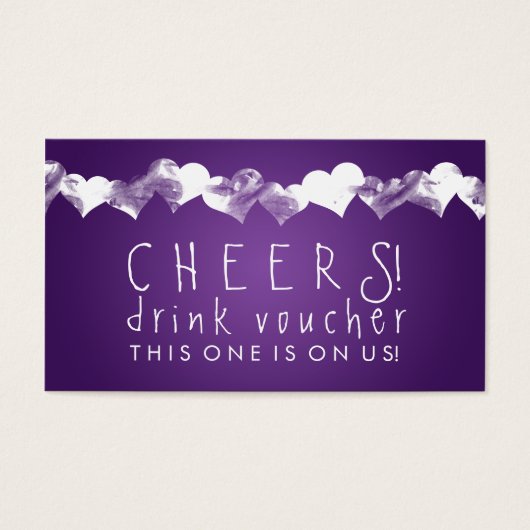 Bon à boire Grunge Coeurs pourpre (Devant)