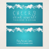 Bon à boire Grunge Hearts Turquoise (Devant & derrière)