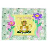 Bon Anniversaire Chats Grand Sac Cadeau (Dos)