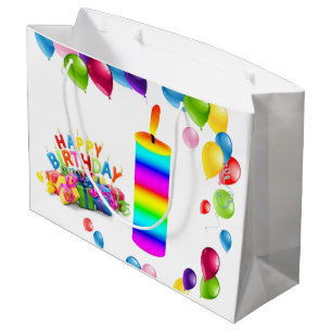 Bon Anniversaire Sac Cadeau Bougie Ballons