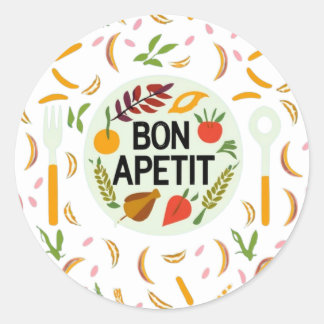 Bon Apetit Ronde Sticker