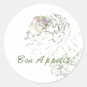 Bon appétit Artichoke Ronde Sticker