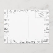 Bon Appetit Classic Frans Zwart-wit Briefkaart (Achterkant)