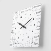 Bon Appetit Classic Frans zwart-wit Vierkante Klok (Hoek)