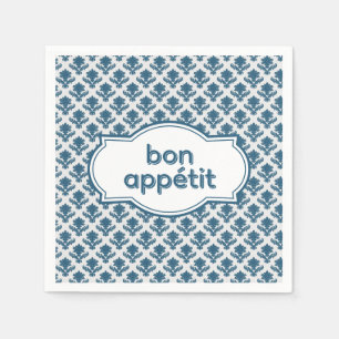 Bon Appetit Elegante Franse Tapijten Blauw Wit Servet