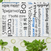 Bon appetit in andere talen - blauw theedoek (Gevouwen)