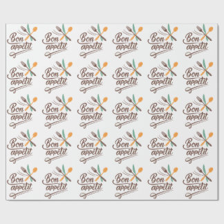 Bon Appétit Keuken Decor Bestek Illustratie Cadeaupapier