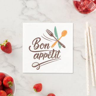Bon Appétit Keuken Decor Bestek Illustratie Servet