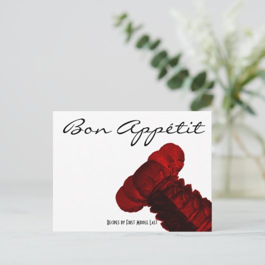 Bon Appétit Maine Lobster Tail Recette Carte (Debout devant)