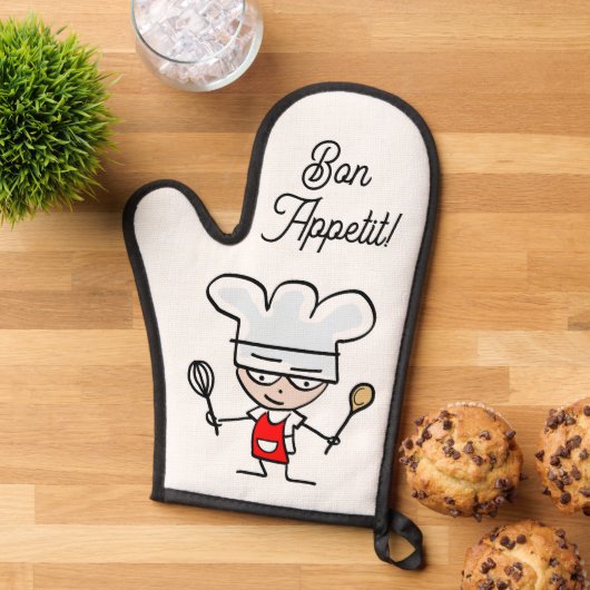 Bon Appétit mitt au four avec mignon chef de bande (De haut en bas)