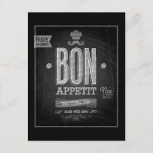  Bon Appetit Poster - Chalkboard Briefkaart