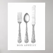 Bon appétit poster français citation modèle (Devant)
