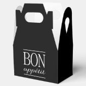 BON APPETIT Quote Dinner Typography Text Black Bedankdoosjes (Geopend)