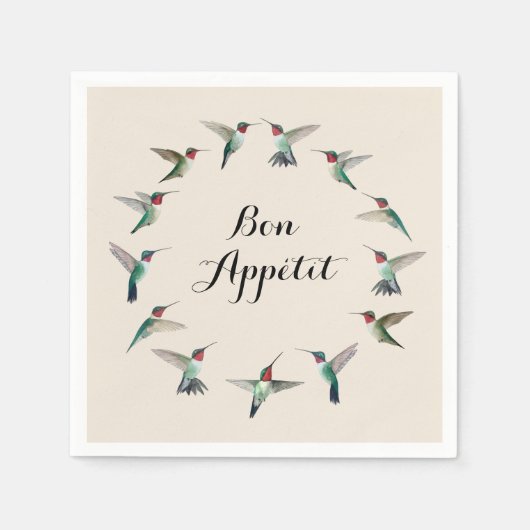 Bon Appétit Ruby-throated Hummingbird Servet (Voorkant)