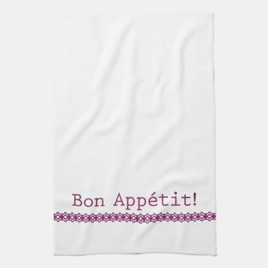 Bon Appétit Tea Towel Paarse Lace Theedoek (Verticaal)