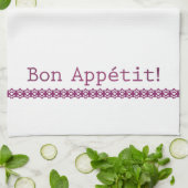 Bon Appétit Torchon pourpre dentelle (Plié)