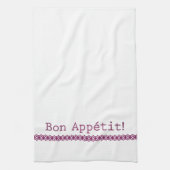 Bon Appétit Torchon pourpre dentelle (Vertical)