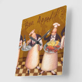 Bon Appétit Vierkante Klok (Hoek)