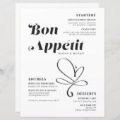 Bon Appetit Wedding Dinner Black White Paper (Voorkant / Achterkant)