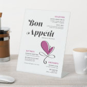 Bon Appetit Wedding Dinner Menu Reclamebord Met Voetstuk (Insitu)